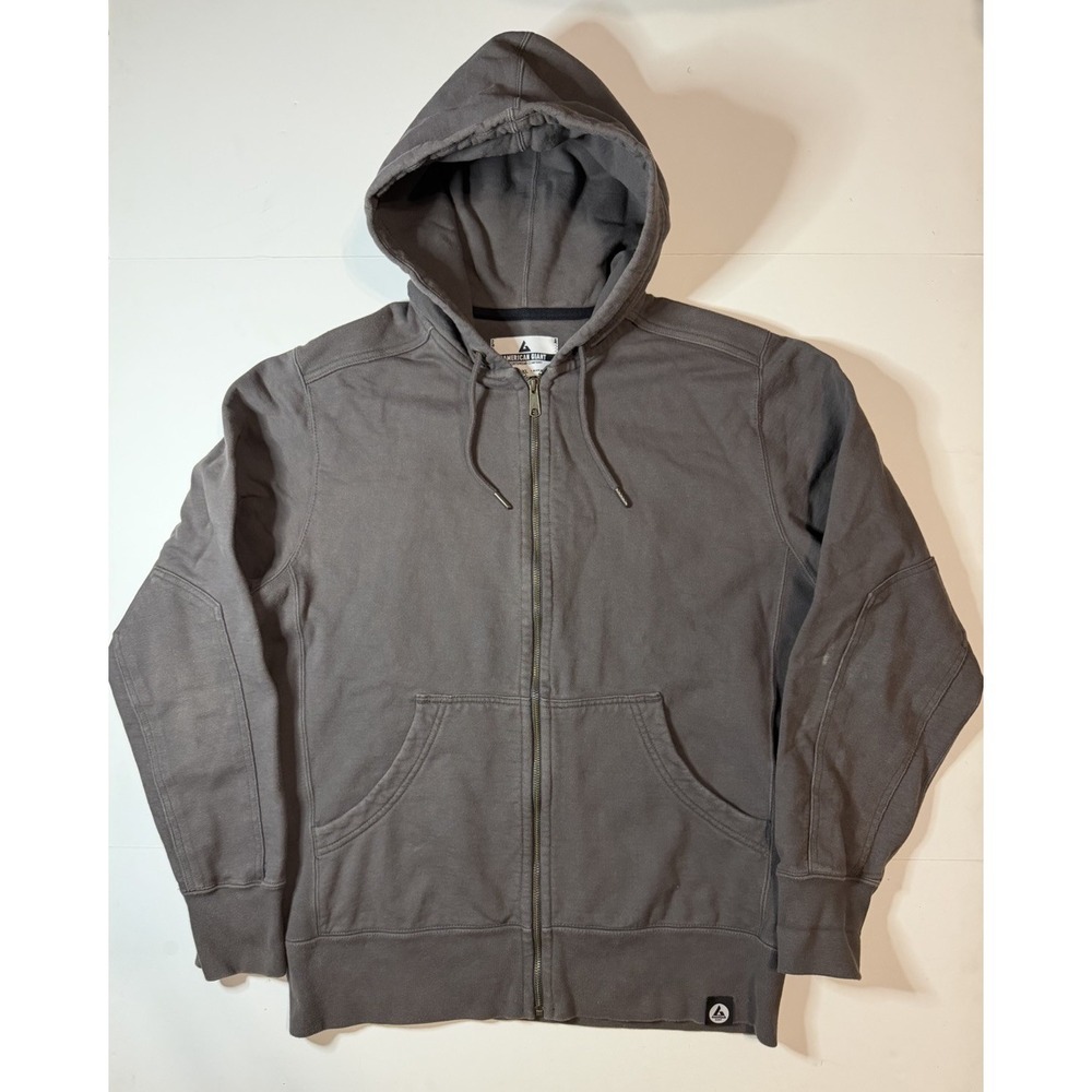 American Giant Hoodie Mens XL Grey Full Zip Sweatshirt Heavyweight Made In USA